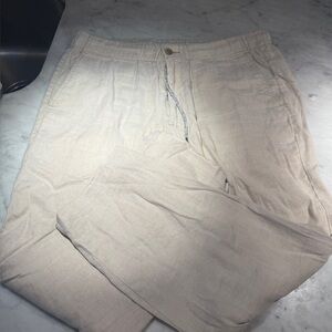 Beige Linen Pants XL